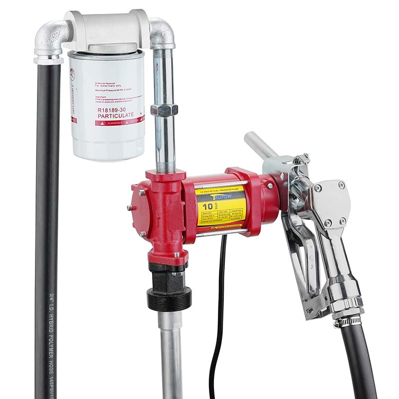 Kit Pompa Transfer Bensin Bahan Bakar 12V dengan Nosel